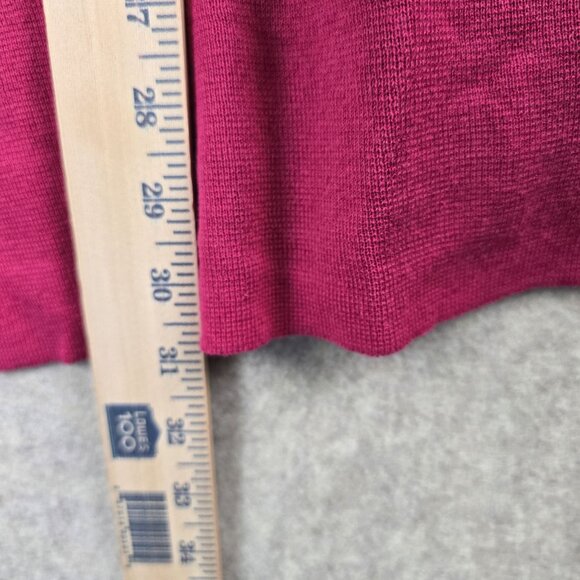 Kasper Womens Open Front Cardigan 2X Zipper Pockets 3/4 Sleeves Fuchsia - Picture 6 of 7